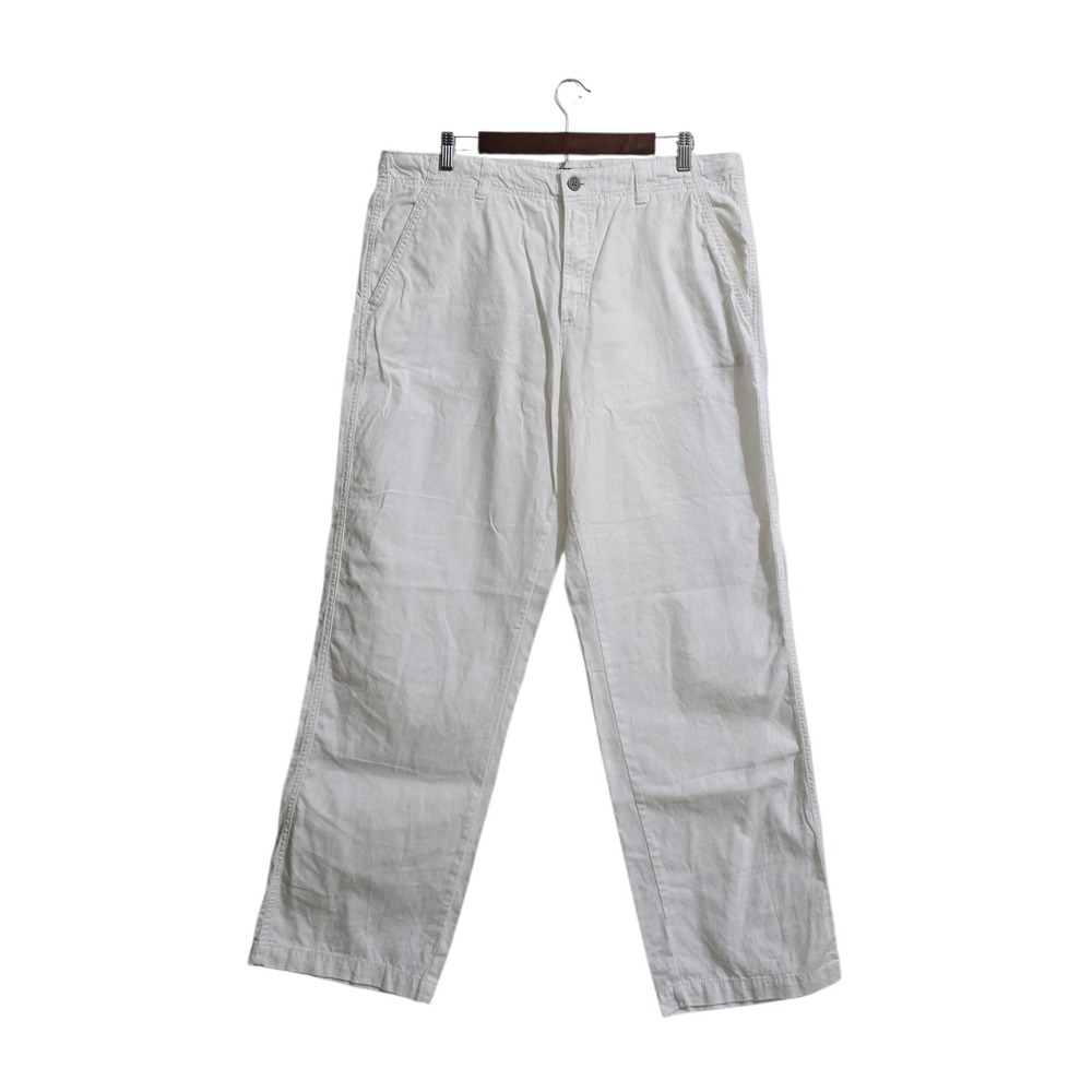 Marc Anthony Linen Blend Flat Front Straight Leg Resortwear Pants Sz 36 x 32